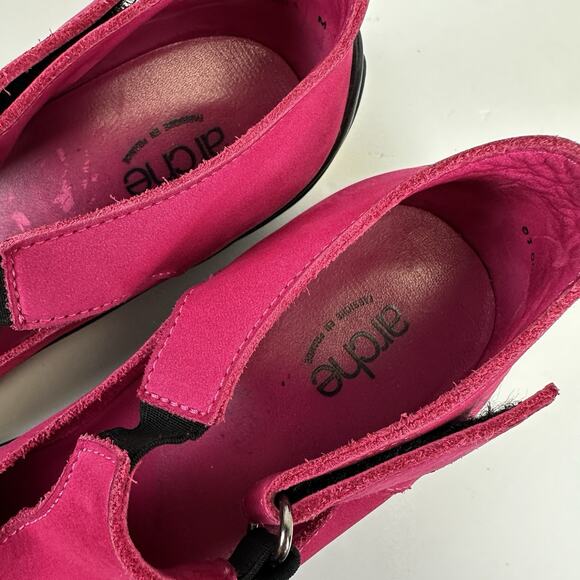 Arche Fuchsia Pink T Strap Mary Jane Flats Adjustable Strap Comfort Shoes Size 7 - Picture 9 of 11